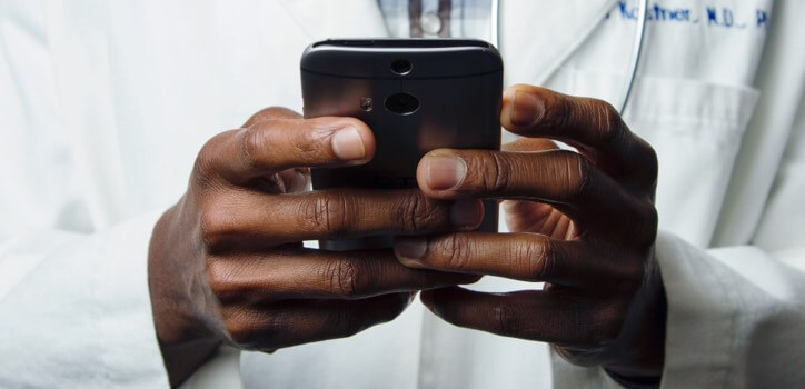 doctor engaging with our content platform