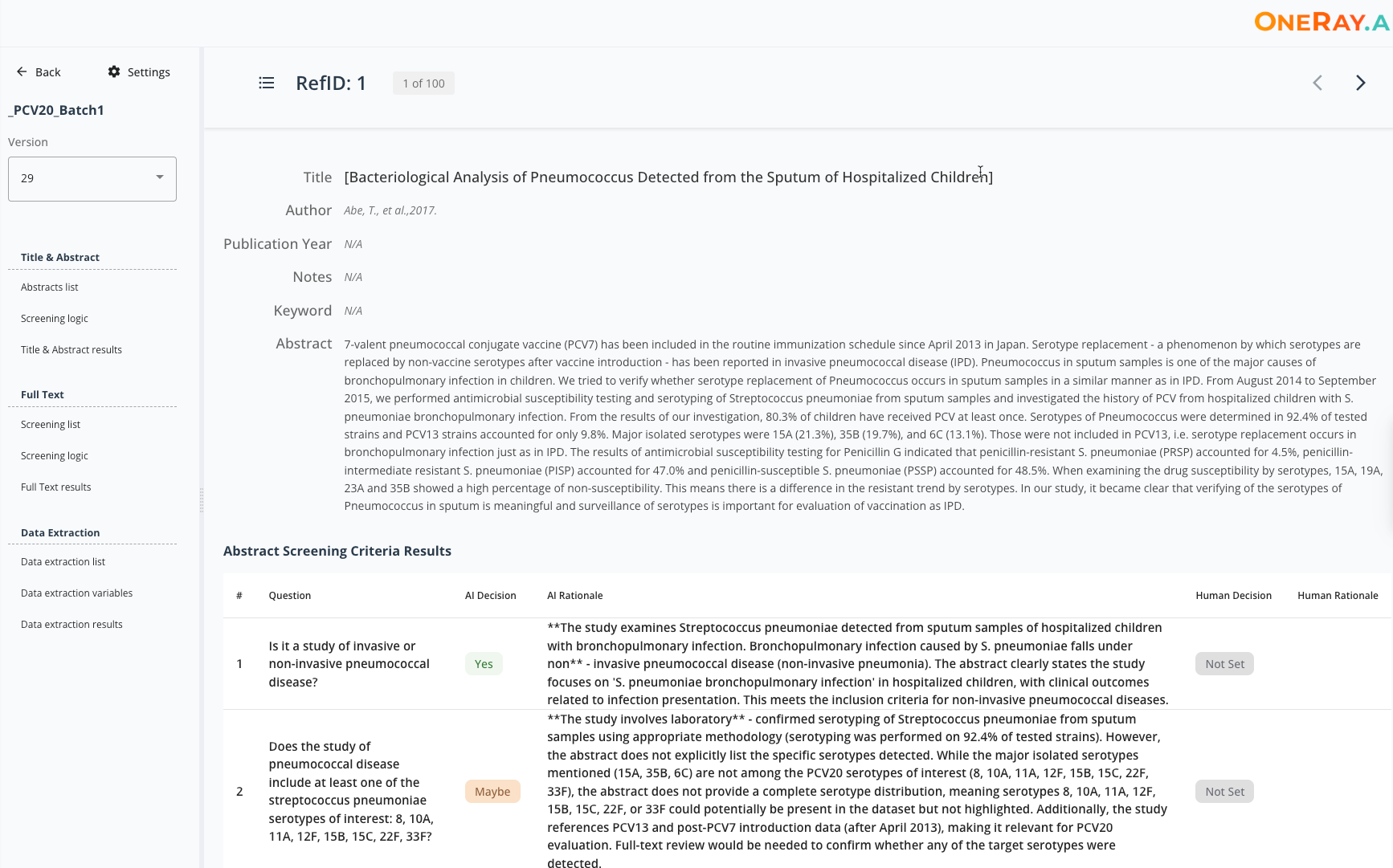 oneRay SLR Research Setup